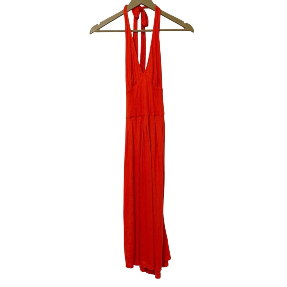 Vintage‎ Diane Von Furstenberg Size 4 Orange Halter Neck Babydoll Midi Dress